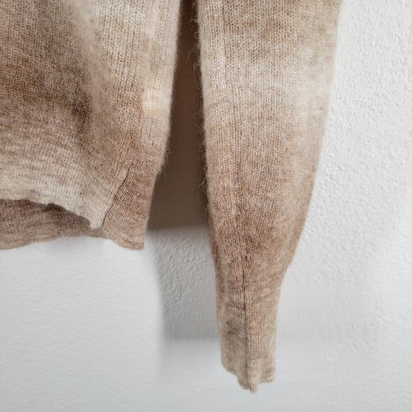 Madewell Alpaca Blend Sweater Womens Large Beige Spacedye Fawn V Neck - Picture 2 of 10
